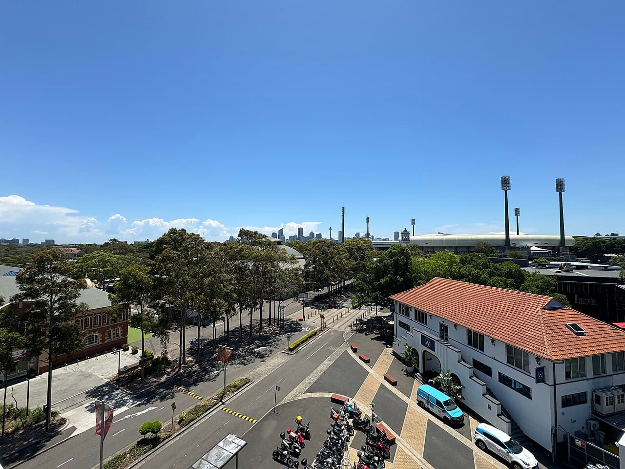 View of Moore Park from the Entertainment Quarter Car Park