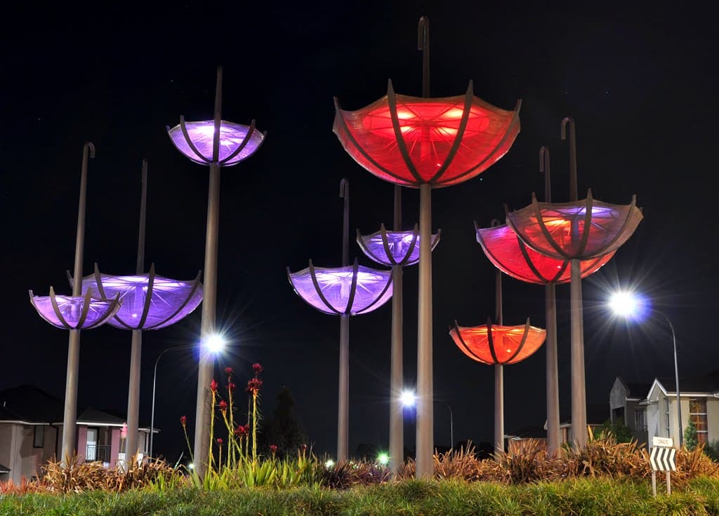 Kellyville Ridge Upside Down Umbrellas Night View